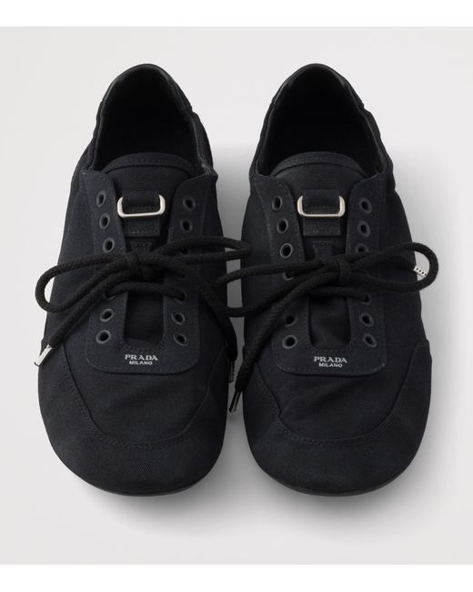 Prada Black Canvas Collapse Sneakers for men