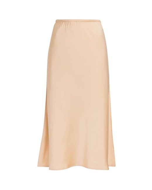 Vince Natural Satin Midi Skirt