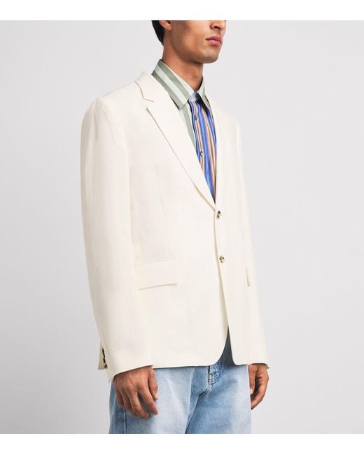 Paul Smith White Linen Single-Breast Blazer for men