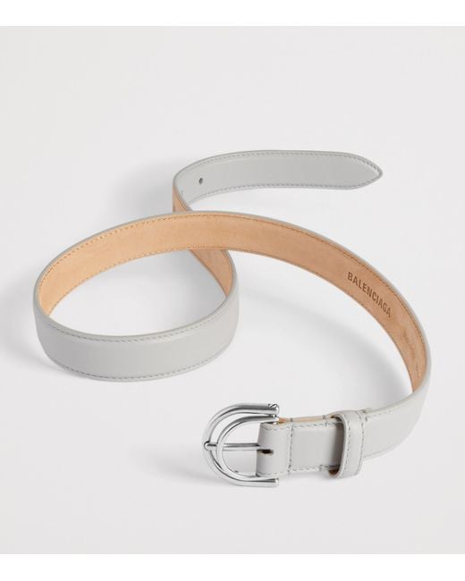 Balenciaga White Calfskin Rodeo Belt