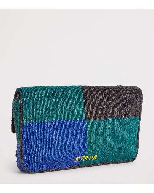 Staud Gray Beaded Timmy Shoulder Bag