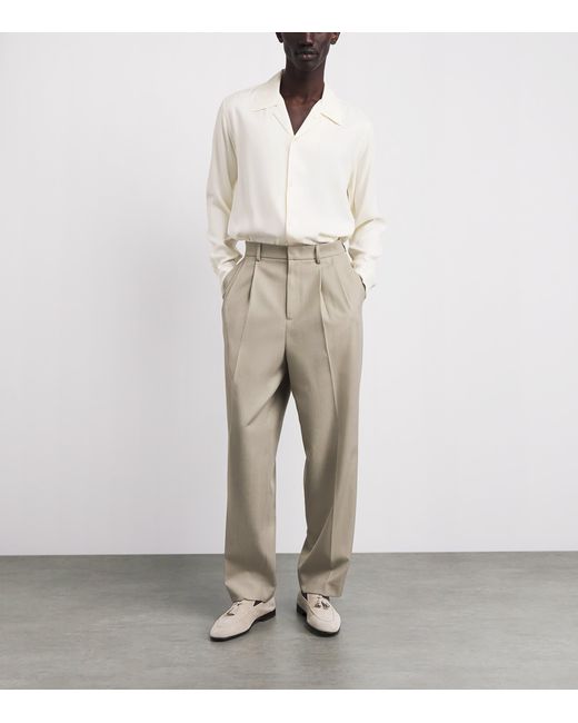 Sandro White Notched-Collar Shirt for men