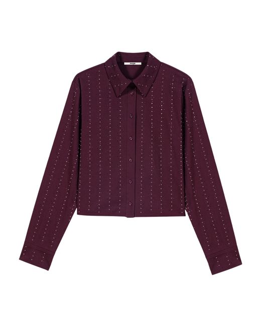 Maje Purple Embellished Stripe Shirt