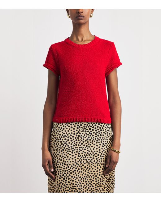 ME+EM Red Cotton-Linen Bouclé Baby T-Shirt