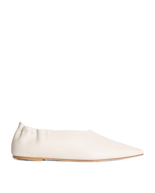 Joseph Natural Leather Pointed Ballet Flats