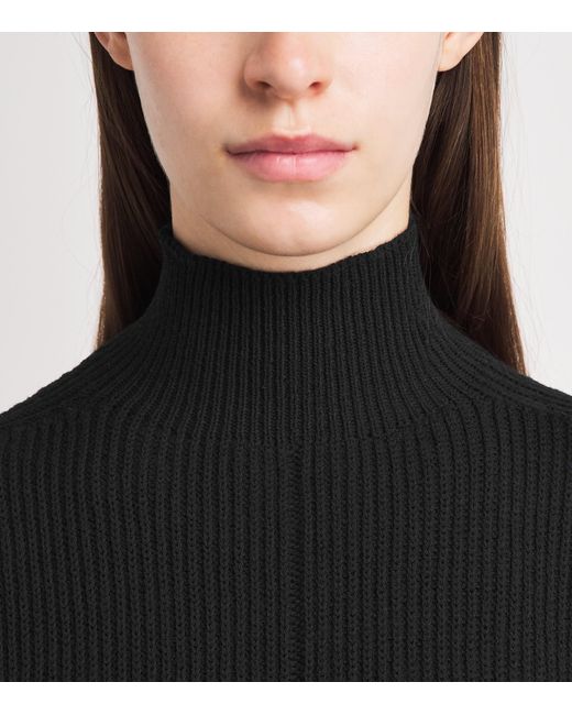 Rick Owens Black Virgin Wool Maglia Sweater