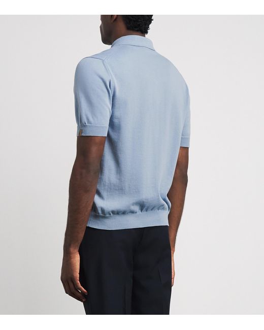Jacob Cohen Blue Brushed Cotton Polo Shirt for men
