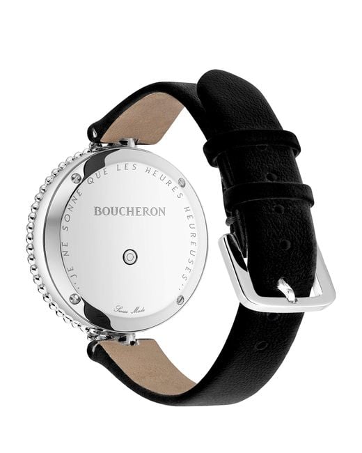 Boucheron Metallic Steel And Diamond Serpent Bohème Watch 32mm