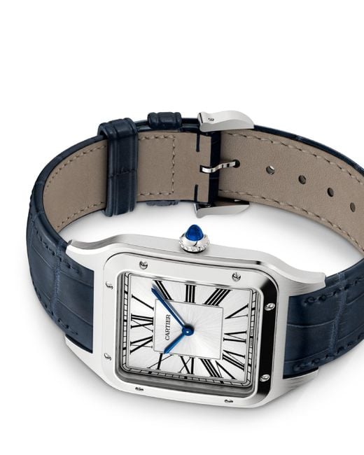 Cartier Blue Stainless Steel Santos-Dumont Watch for men