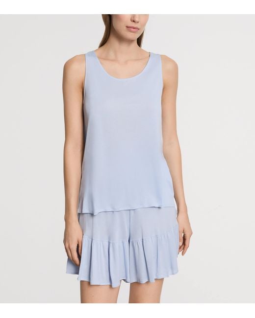 Hanro Blue Modal Isabella Short Pyjama Set