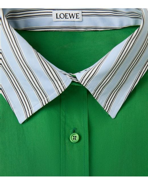 Loewe Green Layered Mini Shirt Dress