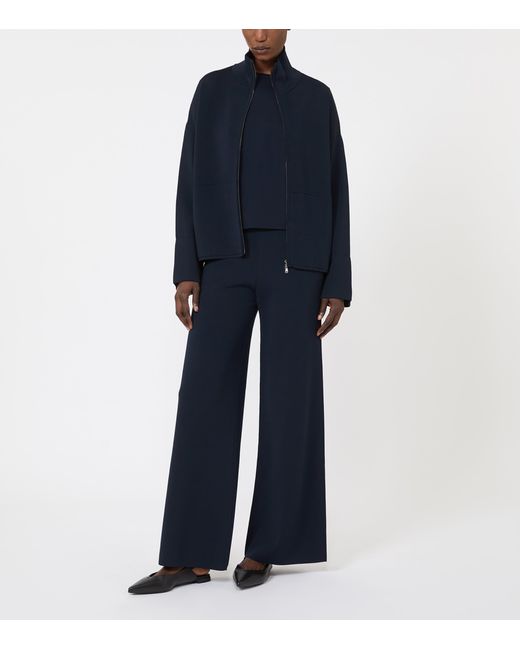 Max Mara Blue High-Neck Cardigan