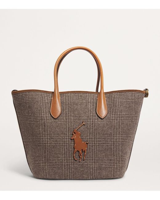 Polo Ralph Lauren トートバッグ ブラウン Polo Ralph Lauren Medium Wool-Blend Bellport Tote Bag in Brown | Lyst