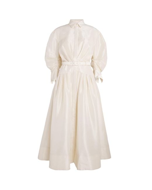 Rebecca Vallance Natural Taffeta Maple Midi Shirt Dress