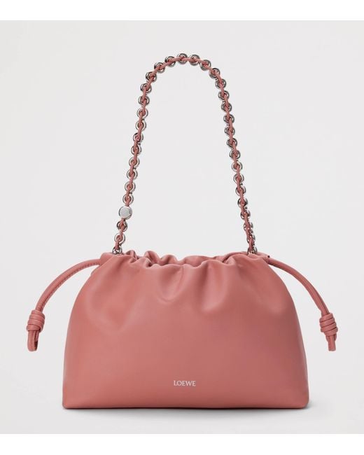 Loewe Pink Medium Leather Flamenco Shoulder Bag