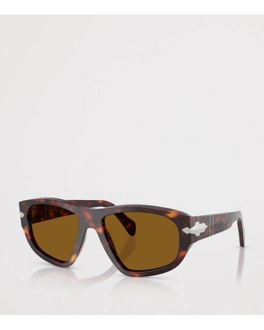 Persol Brown Acetate Irregular Sunglasses