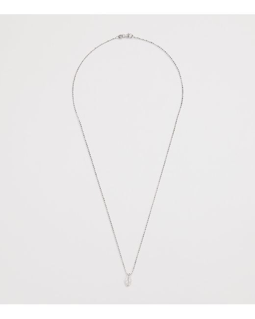 Anita Ko Metallic And Diamond Small Palm Leaf Necklace