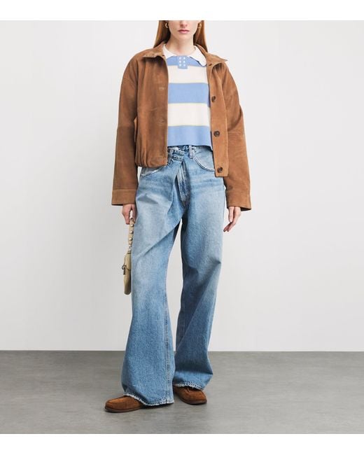 Claudie Pierlot Blue Stripe Polo Sweater