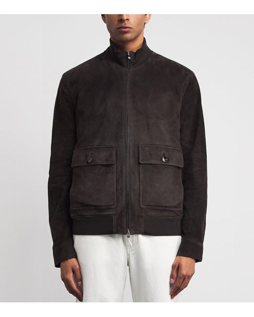 Agnona Black Suede Jacket for men