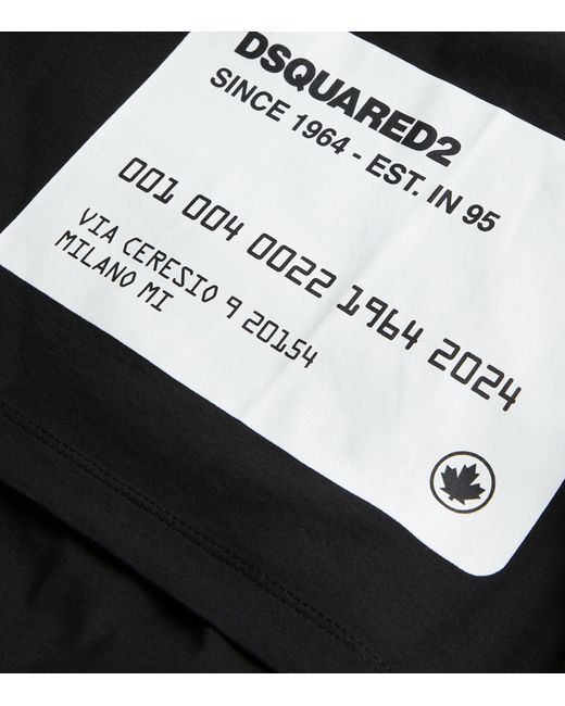 DSquared² Black Cotton Credit Card T-shirt for men