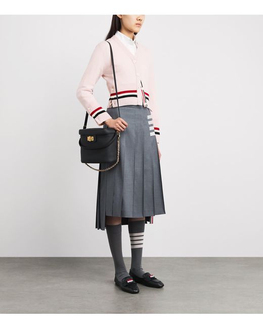Thom Browne Pink Cashmere V-Neck Cardigan