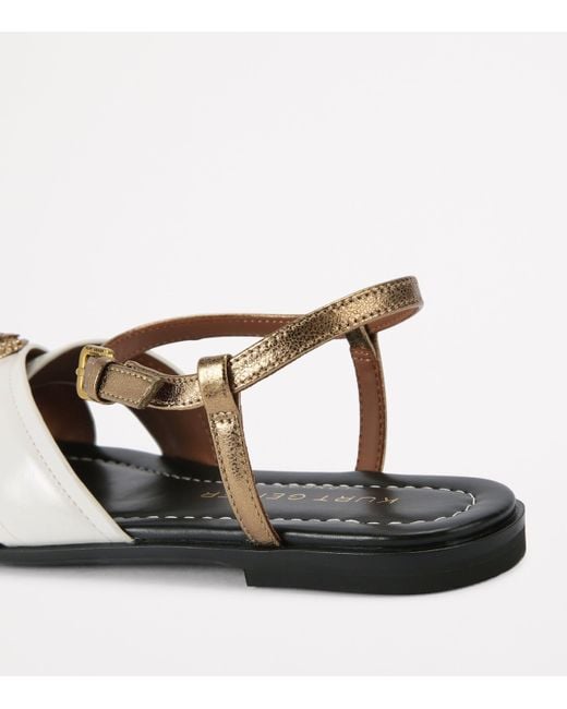 Kurt Geiger Brown Leather Orson Sandals