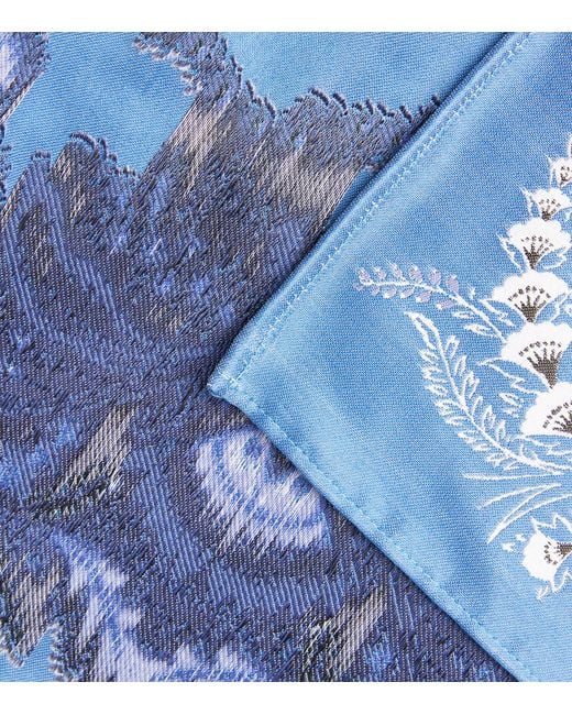 Etro Blue Cotton-blend Floral Cape