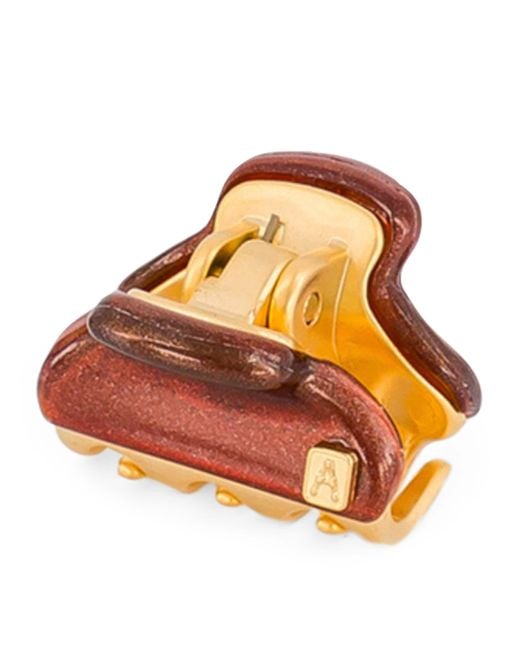 Alexandre De Paris Orange Mini-Plated Claw Hair Clip