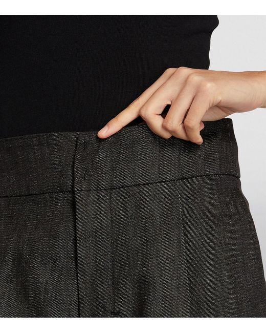 Max Mara Black Denim-effect Wide Trousers