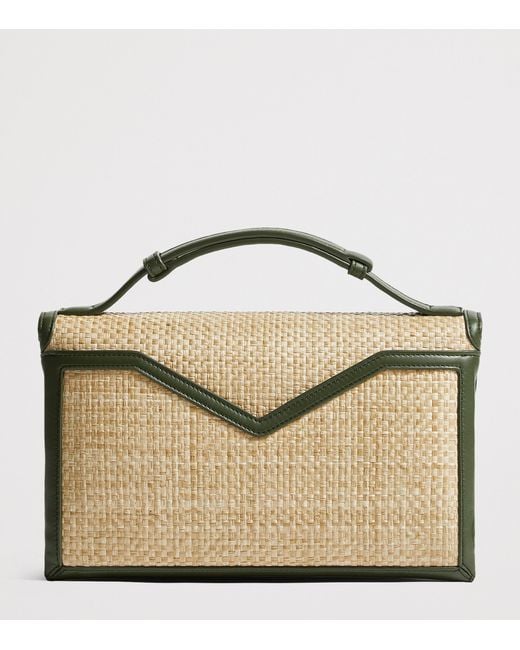 Bottega Veneta Metallic Raffia Knot Lock Shoulder Bag