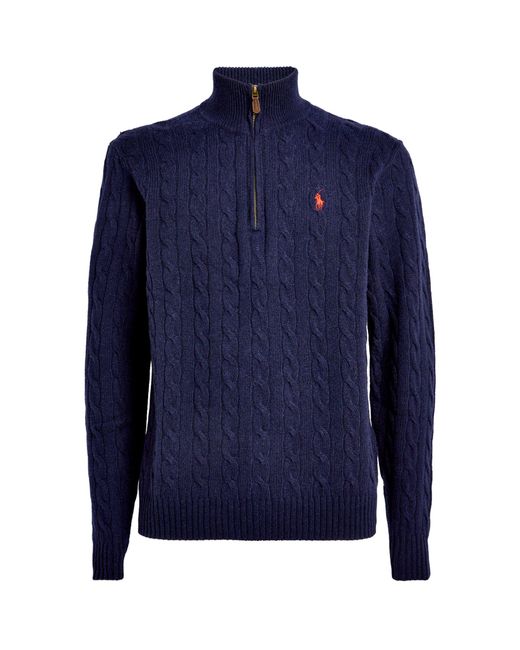 Polo Ralph Lauren Blue Wool-cashmere Cable-knit Sweater for men