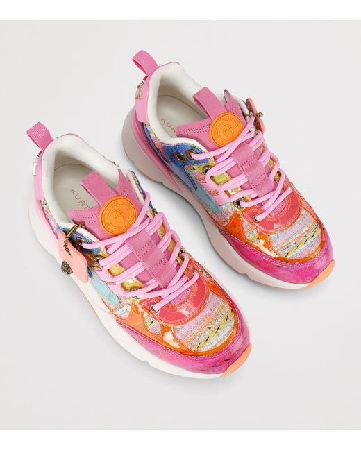 Kurt Geiger Pink Suede Kurt Runner Sneakers