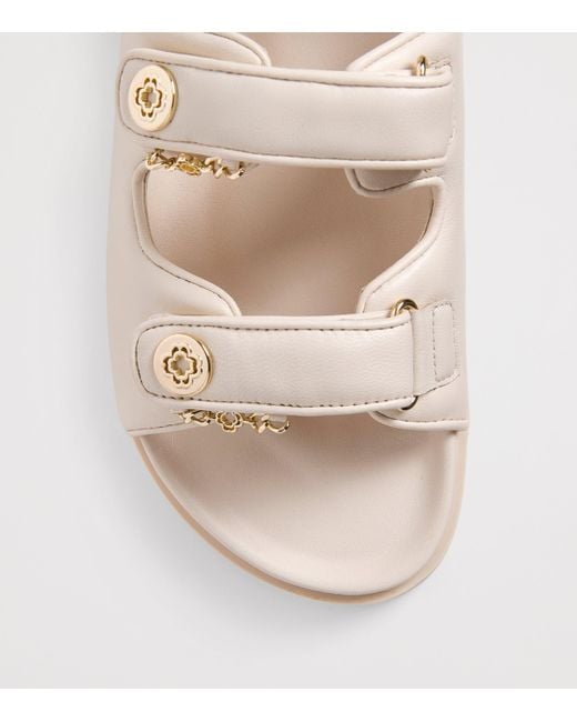 Maje Natural Faux Leather Clover Sandals
