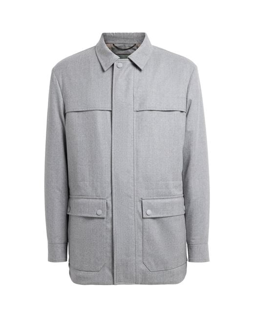 Canali Gray Wool Field Jacket for men