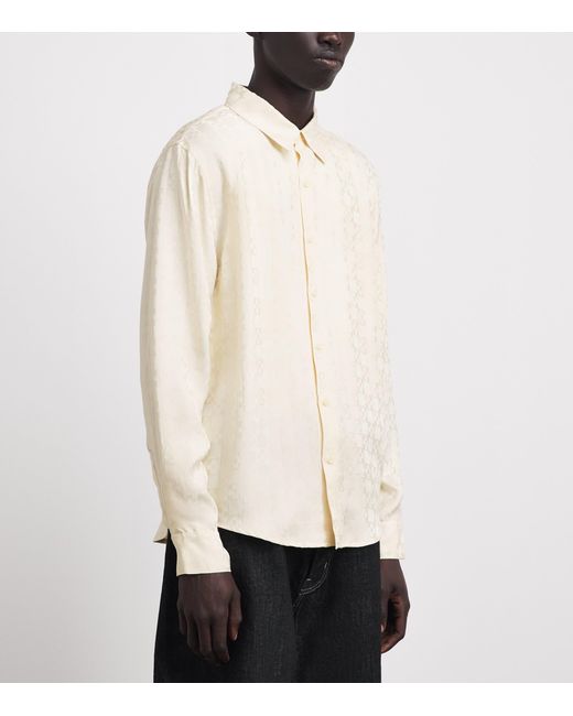 Sandro White Jacquard Square Cross Shirt for men