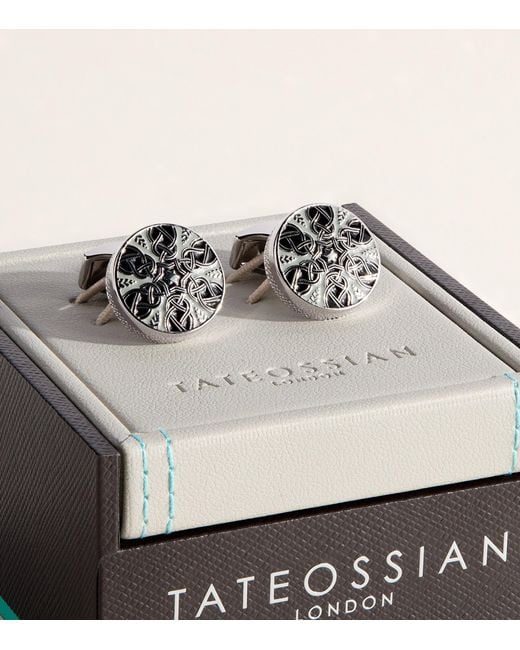 Tateossian Gray Star Weave Cufflinks for men