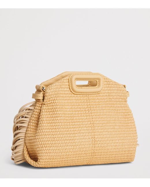 Maje Natural Raffia-Effect Miss M Shoulder Bag