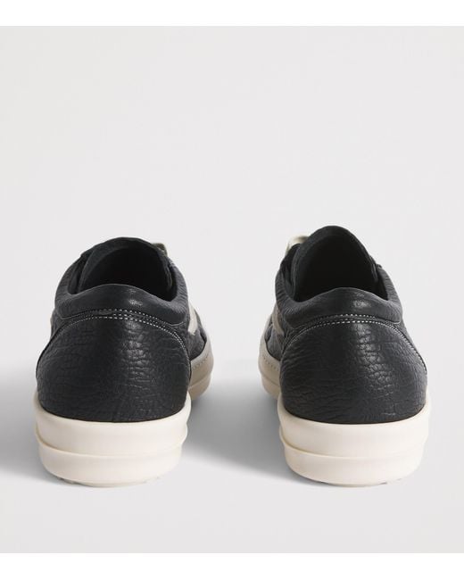Rick Owens Black Leather Vintage Sneakers for men