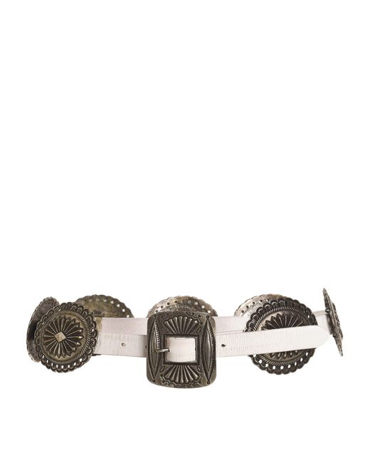 Polo Ralph Lauren Metallic Leather Embellished Conhco Belt