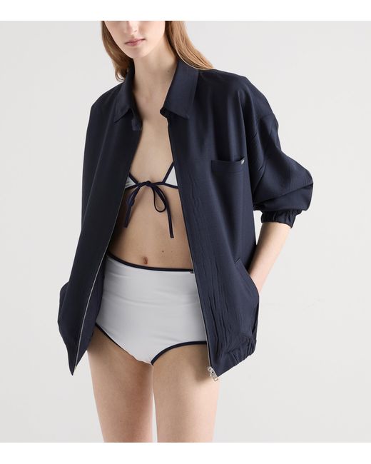 Prada White Jersey Triangle Bikini Top