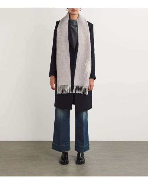 Polo Ralph Lauren Gray Wool Polo Pony Scarf