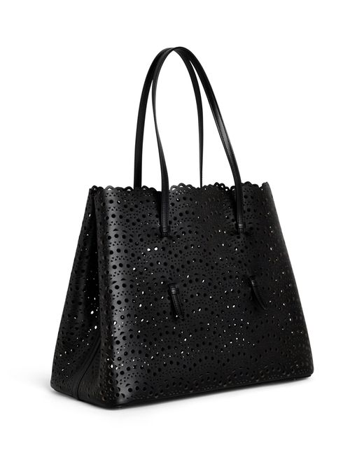 Alaïa Black Leather Mina Vienne Top Handle Bag