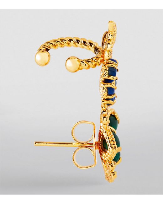 Zimmermann Blue Gold-plated Brass And Mixed Stone Bloom Single Earring