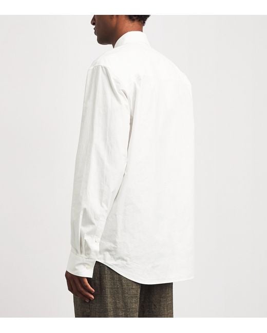 Dries Van Noten White Cotton Embroidered Shirt for men