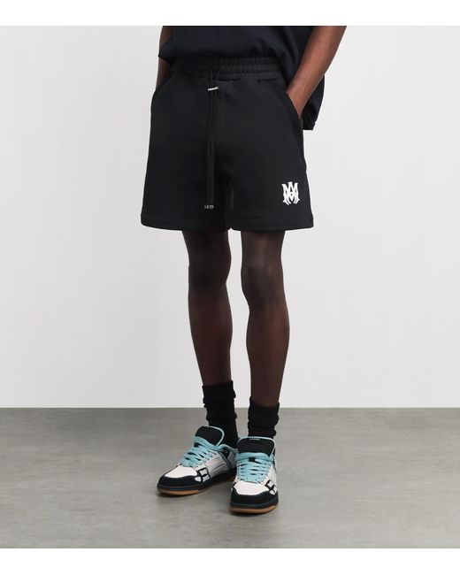 Amiri Black Cotton Ma Logo Sweat Shorts for men