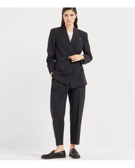 Brunello Cucinelli Blue Tropical Luxury Wool Blazer