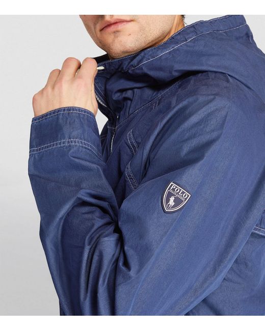 Polo Ralph Lauren Blue Hooded Bomber Jacket for men