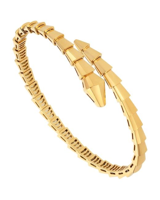 BVLGARI Metallic Yellow Gold Serpenti Viper Bracelet