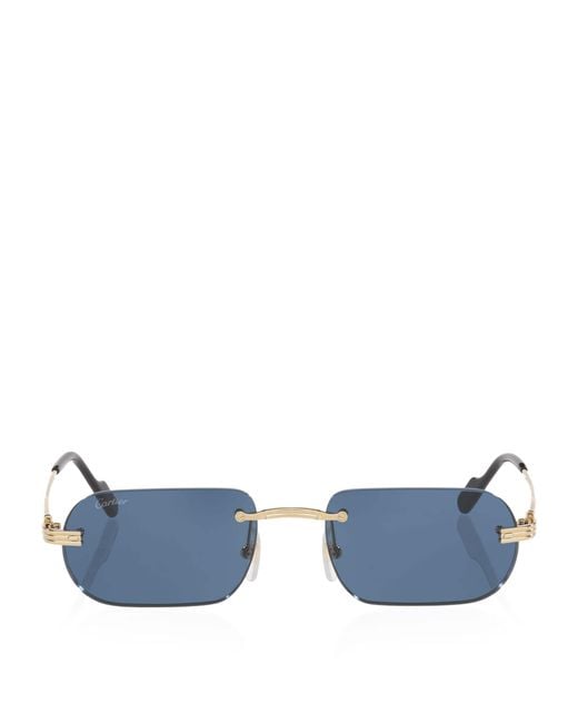 Cartier Blue Première De Rectangle Sunglasses