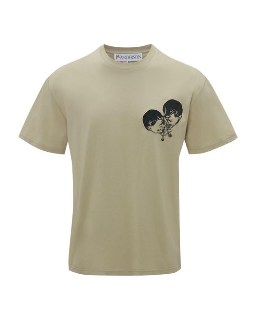J.W. Anderson Green X Pol Anglada Embroidered T-shirt for men
